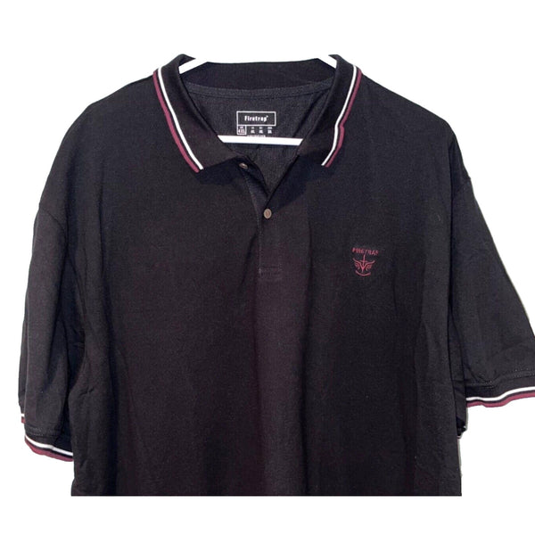 Firetrap Mens Lazer Polo Shirt Black Red Sz. 4XL
