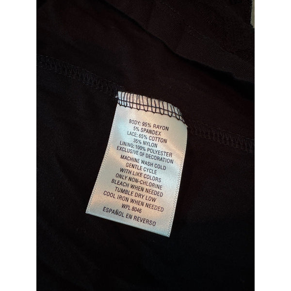 Style & Co Women’s Romantic Charm Deep Black Lace Blouse Size XL NWT MSRP $55