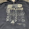 Volcom Hoodie Small Full Zip Navy Y2K Vintage Skate Surf Grunge Thermal Lined