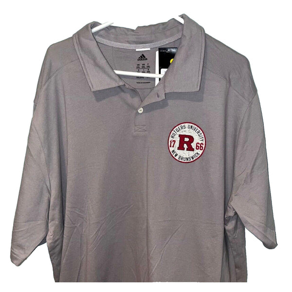Rutgers University Scarlet Knights Polo Shirt 2XL Adidas NCAA NWT MSRP $67
