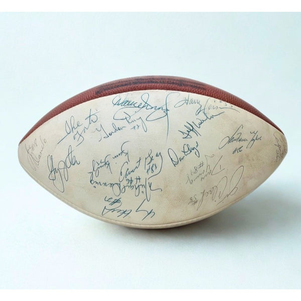 New York Giants 1981 Team Signed NFL Football Lawrence Taylor Rookie Year Rare