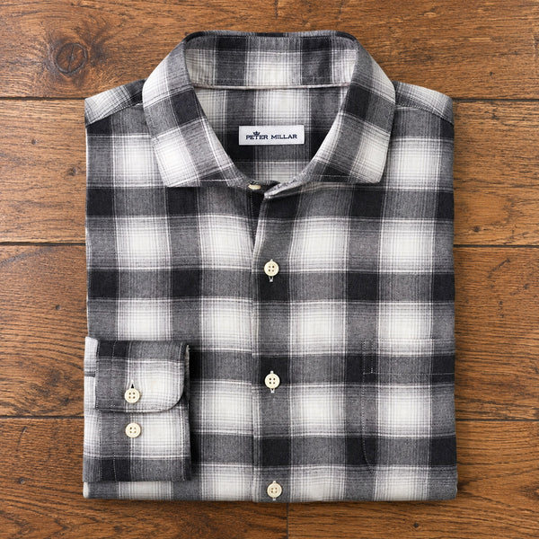 Peter Millar Autumn Soft Gale Plaid Shirt Men's L Cotton MF22W15USL NWOT