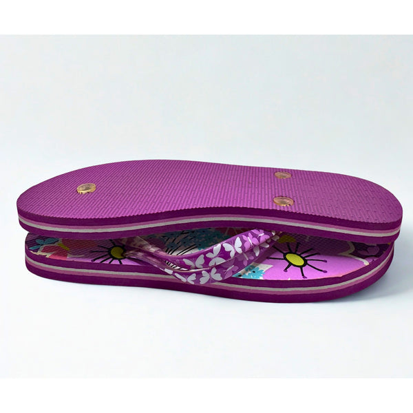 Vera Bradley Flip Flops Thong Sandal Wo's L 9-10 Flutterby Floral & Butterflies