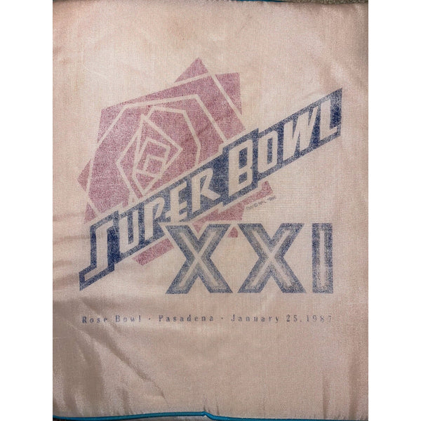 Super Bowl XXI Giants vs Broncos Seat Cushion Rose Bowl Pasadena Jan. 25, 1987