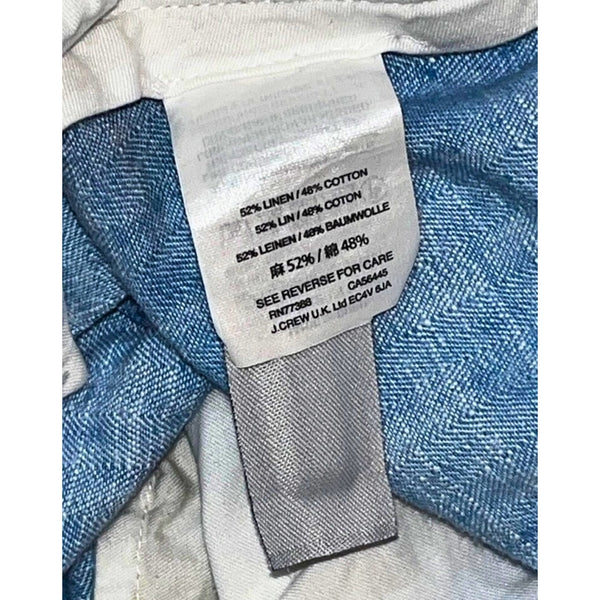 J. Crew Stanton Shorts 36x9 Blue Linen Cotton Baird McNutt Irish Linen Blend NWOT