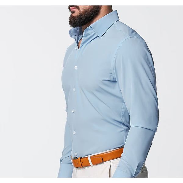 State & Liberty The Bellamy Blue Athletic Fit Dress Shirt Sz. Large NWOT Stretch