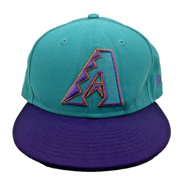 Arizona Diamondbacks New Era 59FIFTY Fitted Hat Retro Two Tone Teal Purple 7 3/8