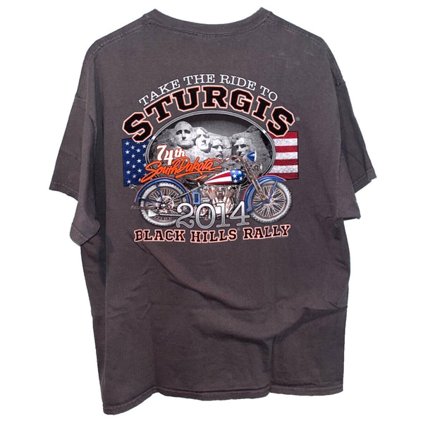 Sturgis 2014 Black Hills Motorcycle Rally Size XL T-shirt Mount Rushmore USA