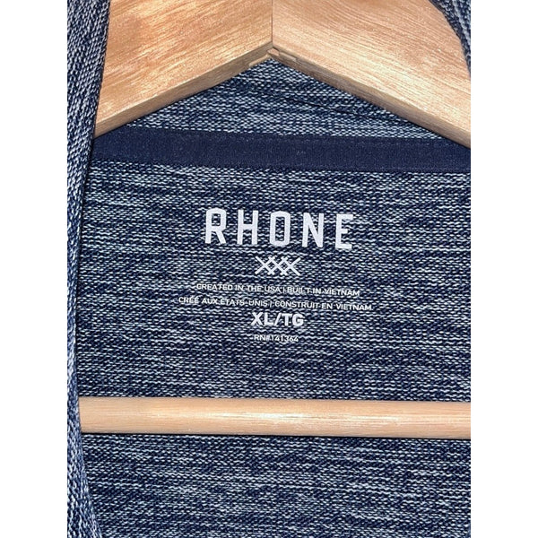 Rhone Luxe Short Sleeve Knit Hoodie XL Indigo Blue Pullover Performance $98 NWOT