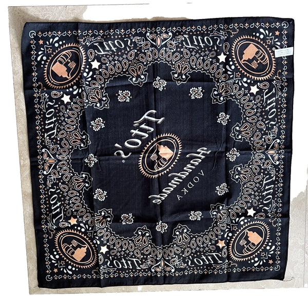Tito's Handmade Vodka Austin, Texas- Black & Orange Bandana/Scarf/ Handkerchief
