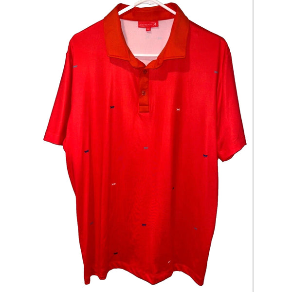 Redvanly Polo Shirt Mens XL Red Spotted Performance Stretch Golf Activewear