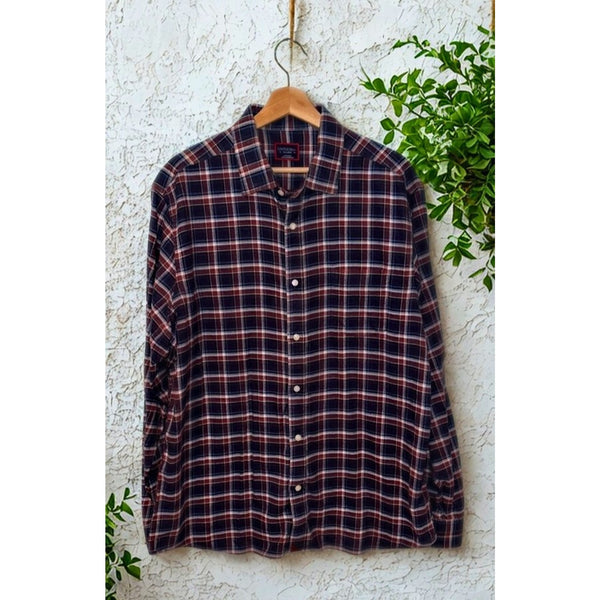UNTUCKit Hillcot Flannel Plaid Shirt XL Long Sleeve Casual Button Front 40707