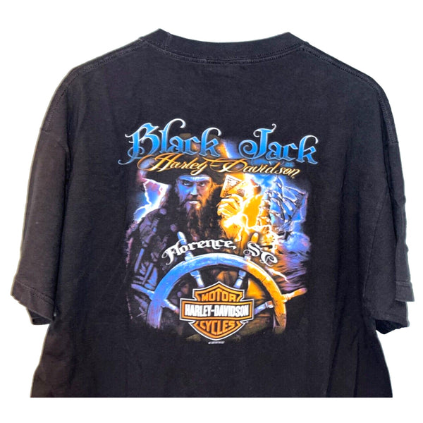 Harley Davidson Living Life Full Throttle Black Jack Florance SC M Biker T Shirt