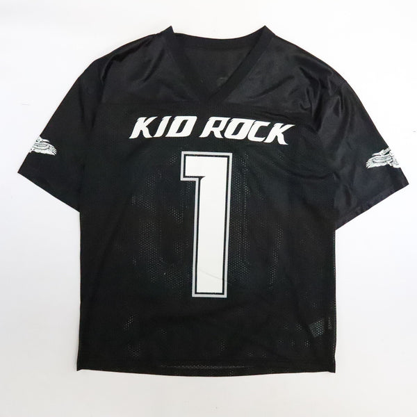 Kid Rock American Badass Football Jersey XL Black Y2K 0 F's Given Vintage