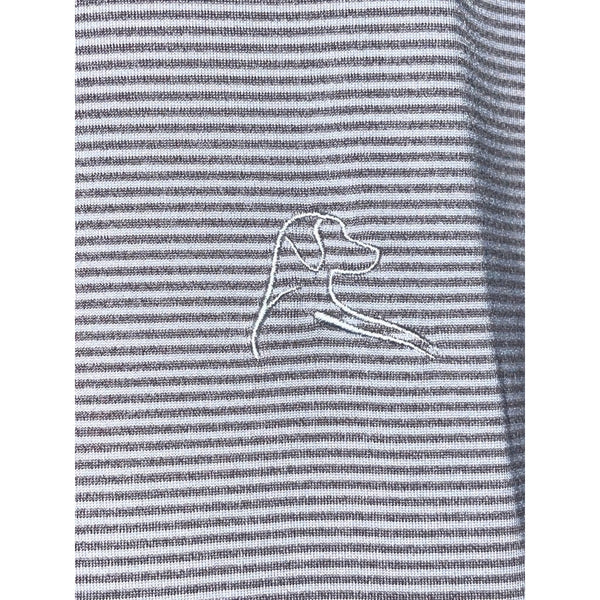Rhoback Polo Shirt Mens Large Gray Striped Performance Golf Short Sleeve