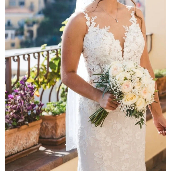 Oxford PA1199 Sz. 16 Ivory Fit & Flare Beautiful Sleeveless Scalloped (Sample)