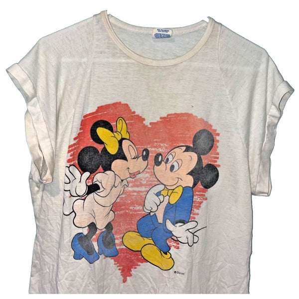 Disney Mickey & Minnie Love Graphic T-Shirt Women’s L USA Vintage 1980’s