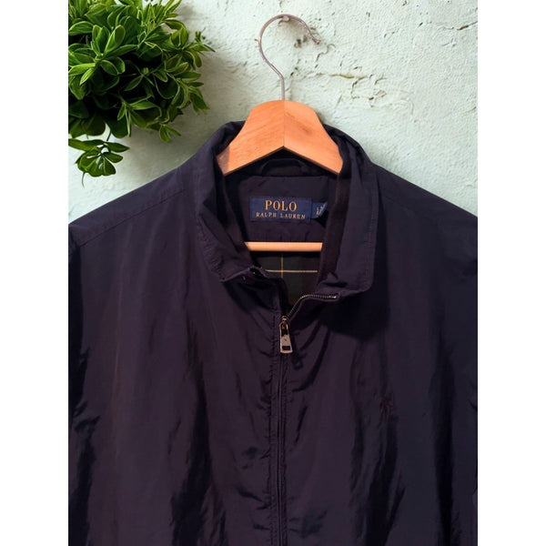 Polo Ralph Lauren Bomber Jacket Blue XL Full Zip Harrington Plaid Lined