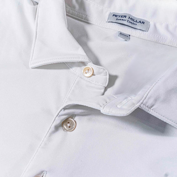 Peter Millar Summer Comfort CNBC Polo Shirt White Performance Golf Large NWOT