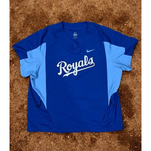 Kansas City Royals Nike Authentic Dugout Pullover Jacket 2XL Blue MLB Field Rare