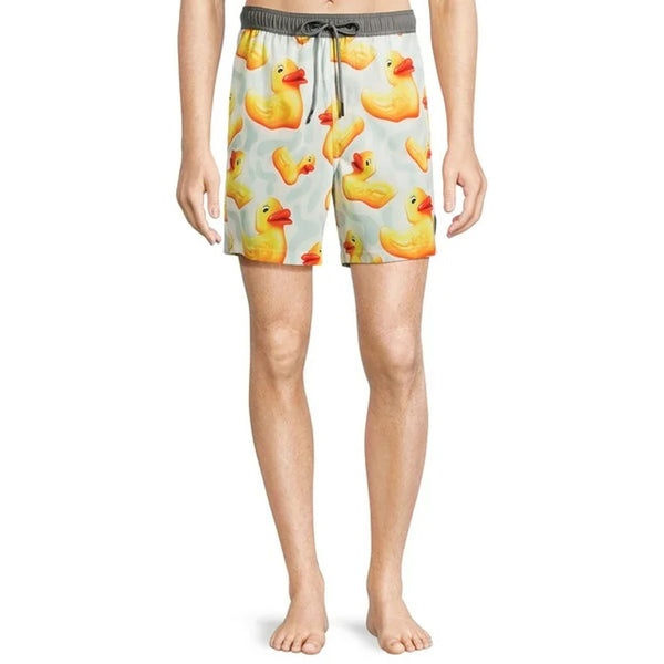 Neff Yellow WARP DUCKY Swim Trunks Mens Medium (32-34) NWT