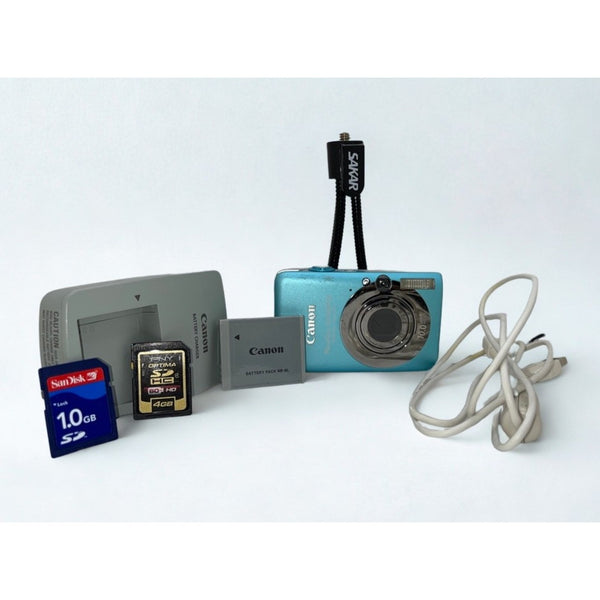 Canon PowerShot SD1200 IS 10MP Blue Digital ELPH Camera Kit CCD
