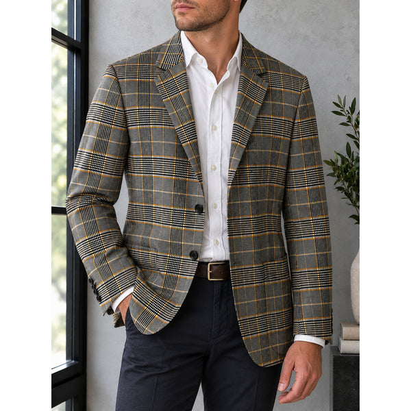 J. Peterman Plaid Linen Solotex Blazer Sport Coat Jacket Men's 42R NWOT