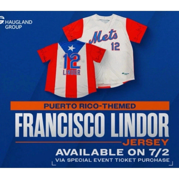 New York Mets Francisco Lindor Puerto Rico Jersey #12 SGA 2025 XL New MLB