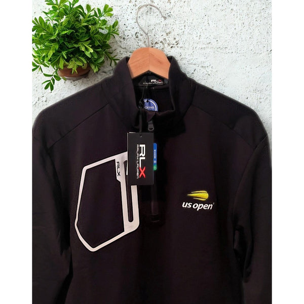 RLX Ralph Lauren US Open Tennis Quarter Zip Pullover Sz. M Black Performance NWT