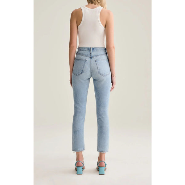 AGOLDE Riley High Rise Straight Cropped Jeans Shatter Wash Sz. 28X26 $188 NWOT