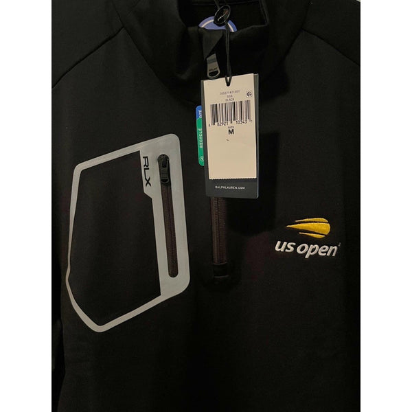 RLX Ralph Lauren US Open Tennis Quarter Zip Pullover Sz. M Black Performance NWT