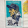 Lou Gehrig New York Yankees USPS Stamp Tee Screen Stars USA L Vintage 1989