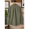 Todd Snyder Cotton Twill Long Point Collar Shirt Sage Olive Mens L Slim Fit