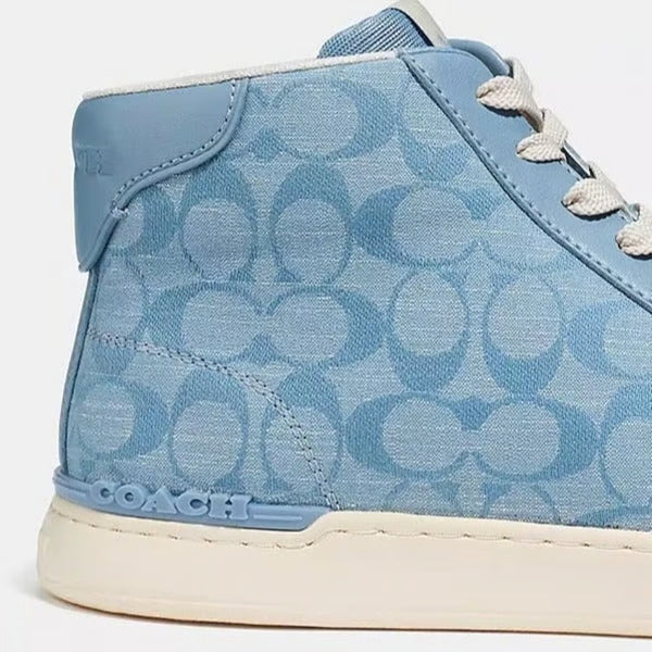 Coach Clip High Top Sneakers CH088 Signature Chambray Men’s Sz 10D NIB