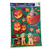 Halloween Cats & Dogs Plastic Window Clings Vintage NOS