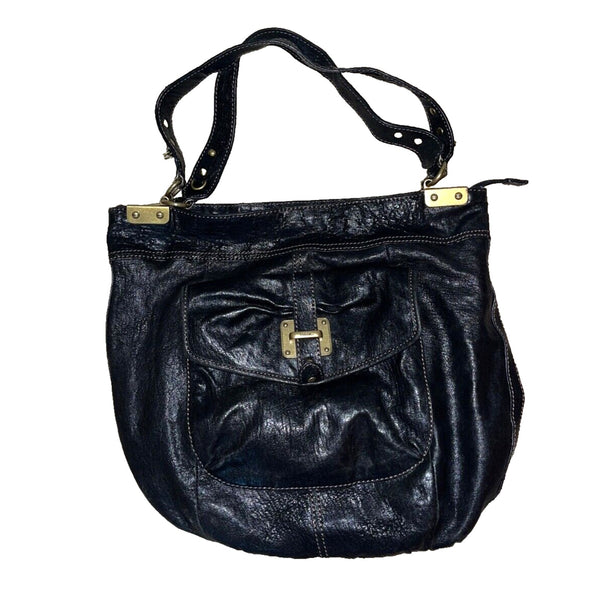 Fossil Large Leather Bucket Shoulder Bag Vintage EUC