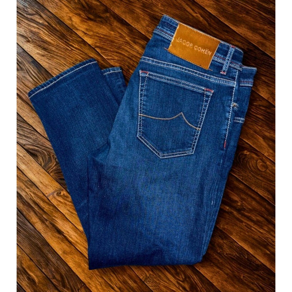 Jacob Cohen Bard Selvedge Denim Jeans Mens 36x26 Made In Italy Auth