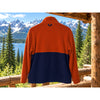 Outdoor Research Trail Mix Snap Pullover II Large Orange Navy Microgrid Fleece