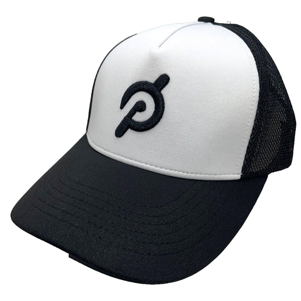 Peloton Adjustable Workout Logo Unisex Adult White Black Mesh Snapback Hat Cap