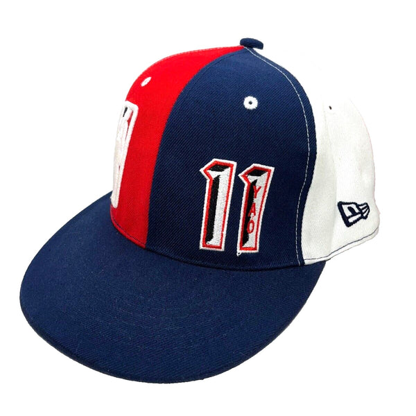 Yao Ming Vintage Houston Rockets Fitted New Era Hat Sz. 7 1/8 100% Wool USA RARE