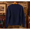 Jamieson's of Shetland Wool Sweater Men's M Navy Blue Brushed Shag Scotland