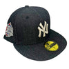 New York Yankees Denim Hat Baseball New Era 59FIFTY Cap 1999 World Series Size 7