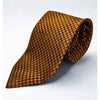 Gucci 100% Silk Tie Brown Gold Geometric Made in Italy Luxury Designer Necktie