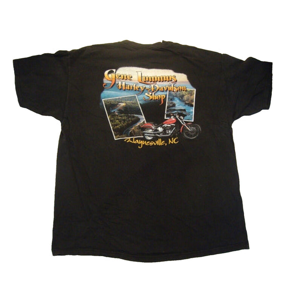 Harley Davidson Gene Lummus Waynesville North Carolina XL Rare Biker T Shirt Tee