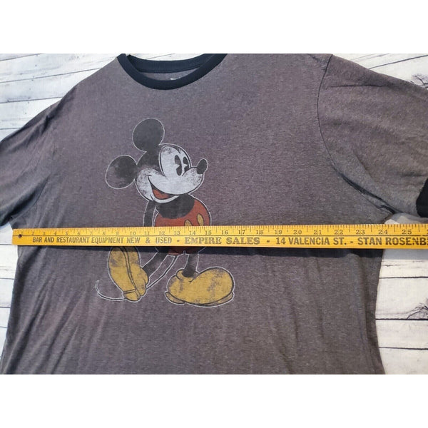 Disneyland Resort Walt Disney World Gray Short Sleeve Mickey Mouse T Shirt XL