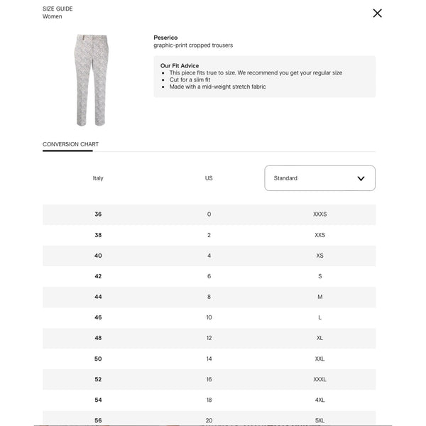 Peserico Graphic-Print Cropped Trousers Camel Butter Size 48 EU 12 US