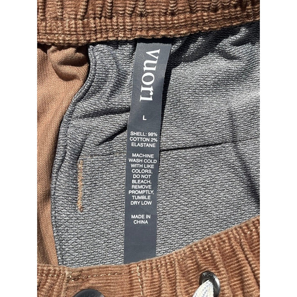 Vuori Optimist Pants Mens Large Camel Corduroy Drawstring Stretch Casual V440 NW