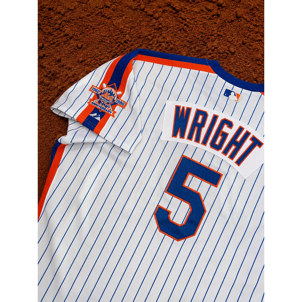 New York Mets David Wright 1986 Turn Back The Clock Pro Cut Majestic Jersey 52