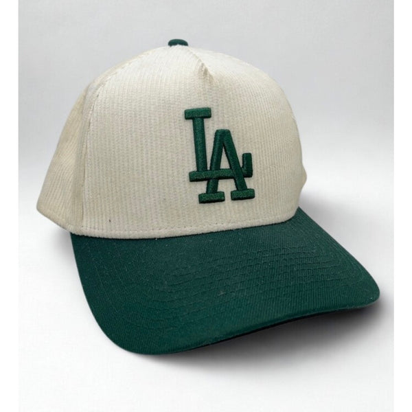 Los Angeles Dodgers New Era Corduroy 2 Tone 9FORTY A-Frame Snapback Hat EUC
