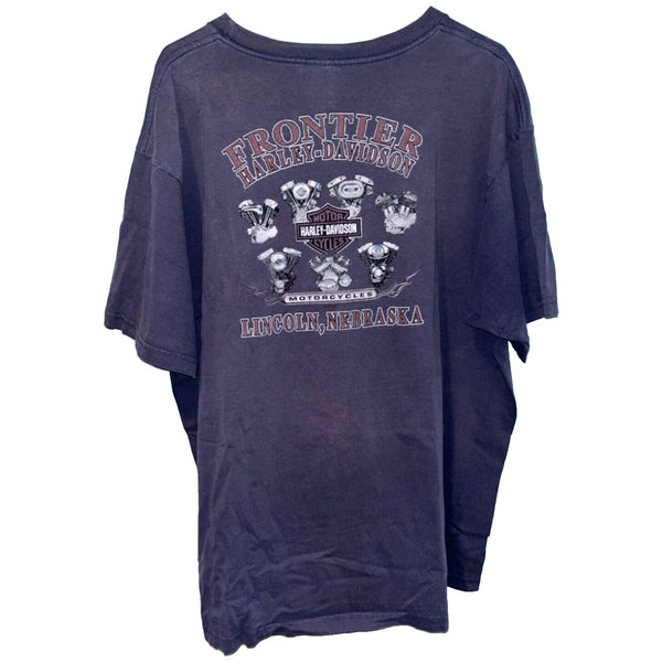 Harley Davidson Frontier Lincoln, Nebraska USA 2XL Rare Biker T Shirt Tee
